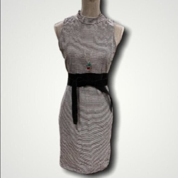 Dynamite Black Striped Sleeveless Dress Size Large​​​​​​​ - Picture 9 of 10